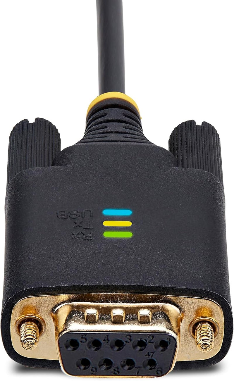 StarTech 10ft/3m USB to Null Modem Serial Adapter Cable, COM Retention, FTDI, USB-A to RS232, Changeable DB9 Screws/Nuts - Image 3